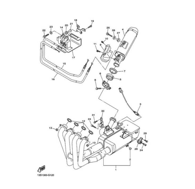 YAMAHA AUSPUFF MUTTER 90179-08410