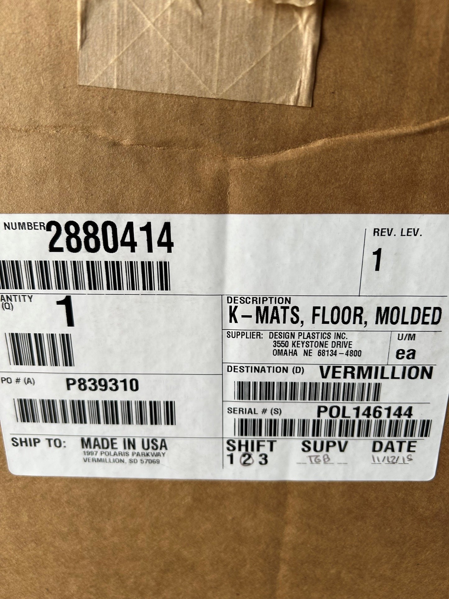 POLARIS RZR Fußmatten 2880414