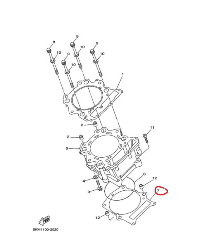 YAMAHA DICHTUNG ZYLINDER 5KM-11351-00, YAMAHA GRIZZLY 660