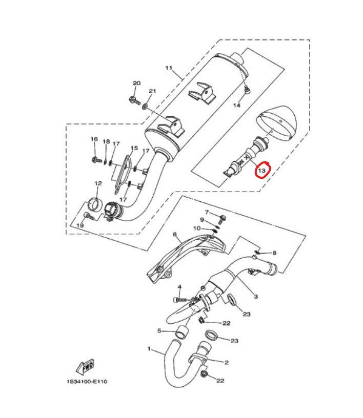 YAMAHA AUSPUFF PIPE, YAMAHA RAPTOR YFM700R