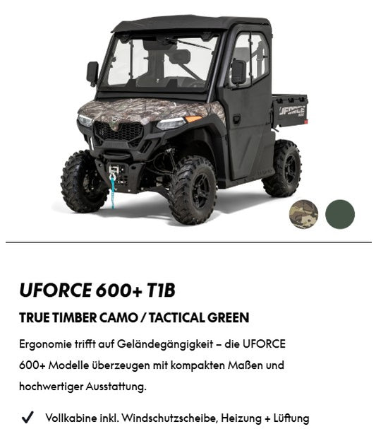 CFMOTO UFORCE 600+ T1B ( Vollkabine )